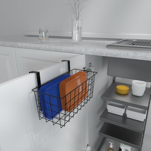 Hanging Kitchen Baskets Wire Storage Basket Over the Cabinet Door Organizer