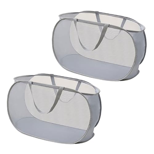 4 Piece Pop Up Mesh Laundry Basket Collapsible Hamper with Handles