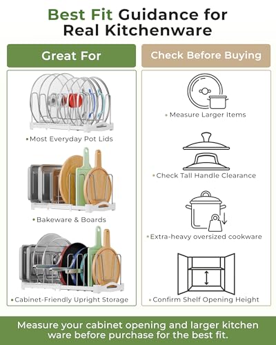 Adjustable Cabinet Organizer for Pot Lids