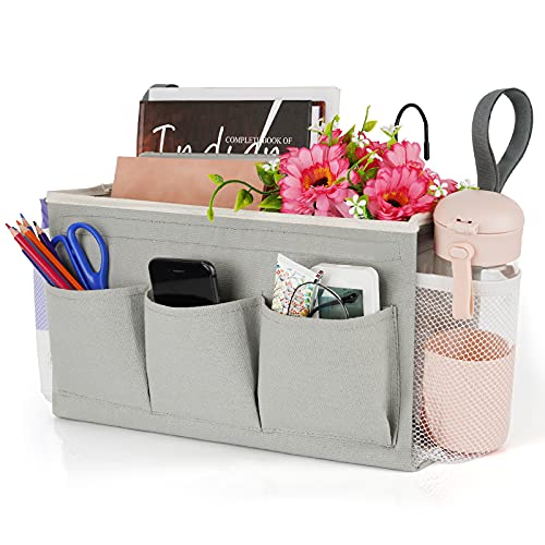 Bedside Caddy Bedside Organizer Bedside Storage Caddy with Fixed Straps and Water Bottle Holder for Home College Dorm Bunk Bed Hospital Bed Crib Bed Rails