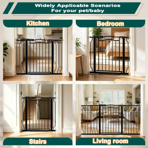 29.5" 81.1" Extra Wide Baby Gates for Stairs Doorways No Drill