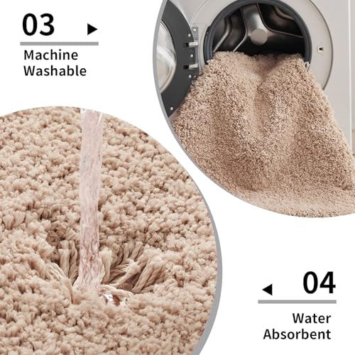 Bathroom Rug Non Slip Fluffy Bath Mat for Bathroom Floor Washable Plush Luxury Bath Rug for Tub Soft Shaggy Shower Sink Mat