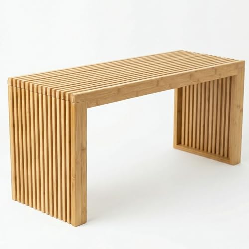 Modern Indoor Bamboo Wood Storage Bench for Entryway