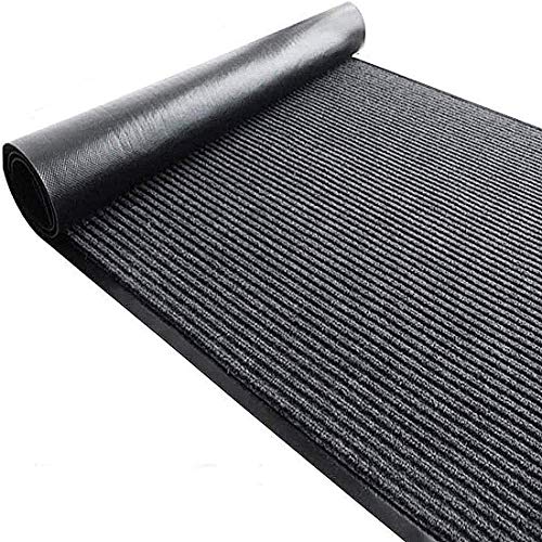 Commercial Grade Entrance Mat 3x10Ft Indoor Outdoor Black Smoke Floor Heavy Duty Rubber