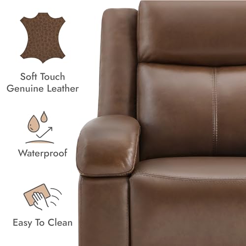 Genuine Leather Power Recliner Chairs for Adults