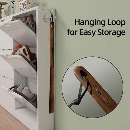 Wooden Shoe Horn Long Handle 23.6" for Seniors Helper