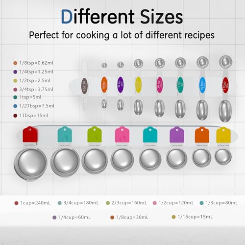 Stainless Steel Magnetic Measuring Cups and Spoons Set