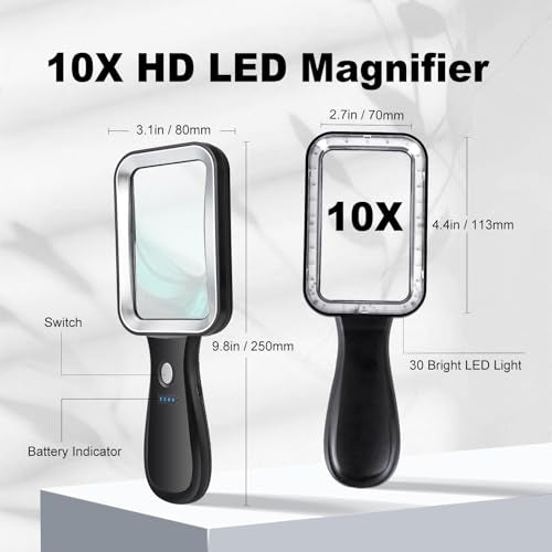 10X Magnifying Glass with Light