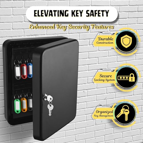 Key Cabinet Steel Box with Combination Lock with Number Tags & Hooks