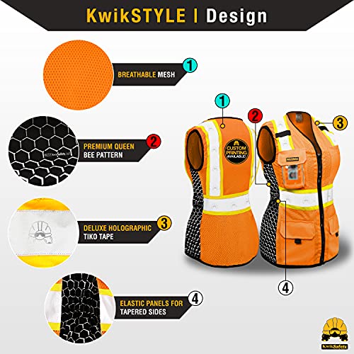 FIRST LADY Safety Vest for Women Class 2 ANSI OSHA Hi Vis Vest