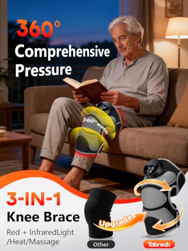 Upgrade Knee Massager with Heat 4 Vibration & Red Light Therapy Knee Brace