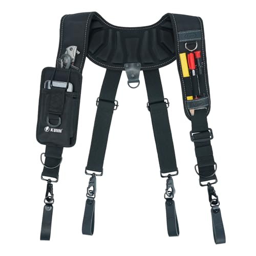 Leather Tool Belt Suspenders Construction Bag Suspenders Molded Air Channel Work Belt Suspender for Carpenter