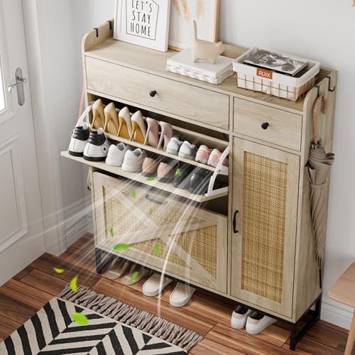 Shoe Cabinet with High Boot & Storage Drawer