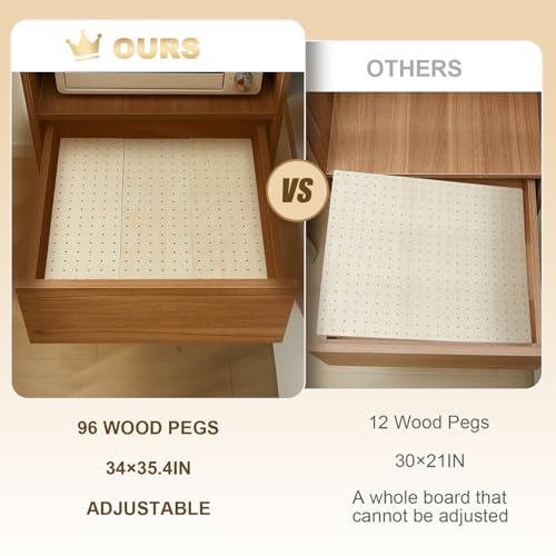 12 Pcs Wooden Pegboard Drawer Organizer