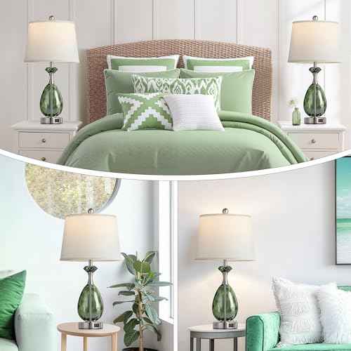 Coastal Glass Table Lamps Set of 2