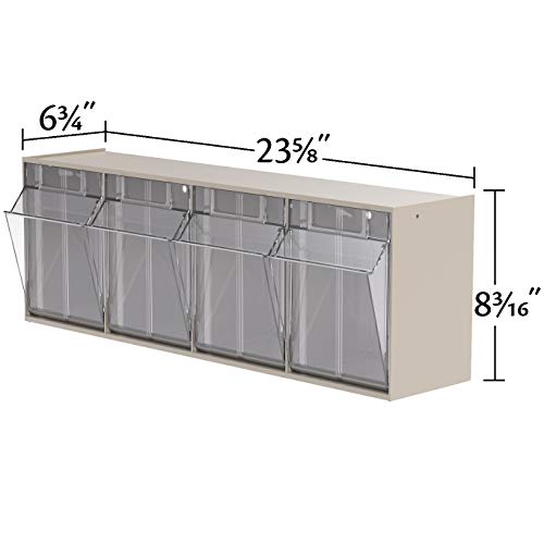 TiltView Horizontal Plastic Organizer Storage System Cabinet