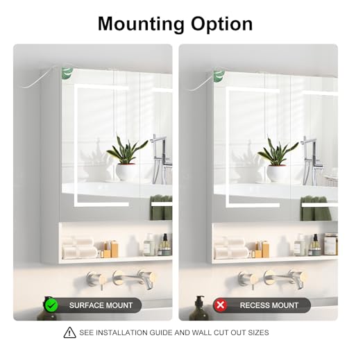 Large LED Medicine Cabinet for Bathroom