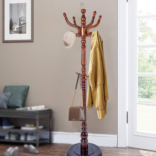 73" Wooden Coat Rack Stand