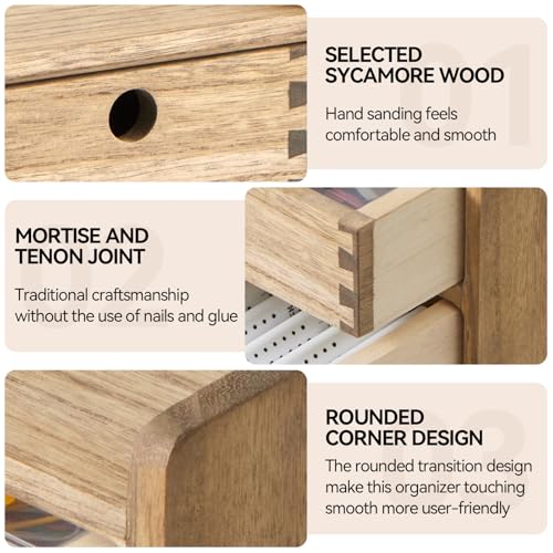 Wood Desk Cabinet with 3 Layer Trays 3KWJG
