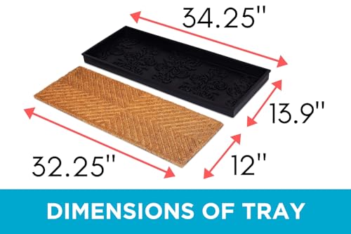Rubber Boot & Shoe Tray with Coir Insert