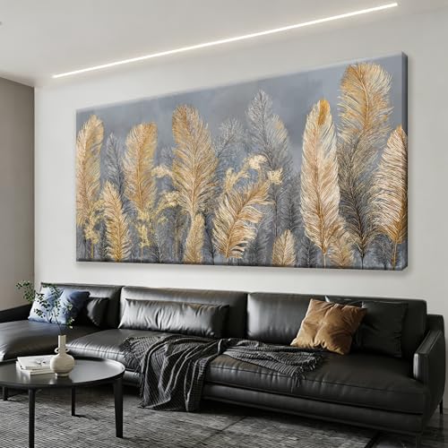Oversized Wall Art Decor Gold Boho Canvas Art Wall Decor For Living Room