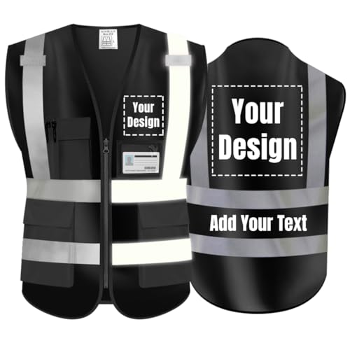High Visibility Safety Vest Customize Your Logo Protective Workwear 5 Pockets Outdoor Work Vest