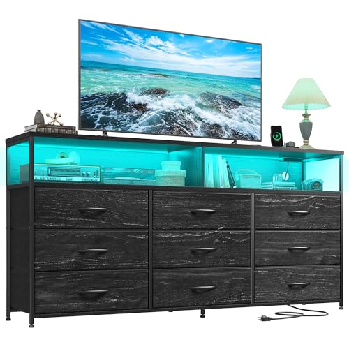 55" W Dresser for Bedroom with 9 Drawer