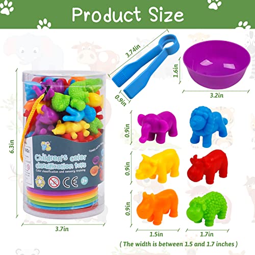 Counting Dinosaur Toys Matching Games with Sorting Bowls Sorting Toys for Toddlers Preschool Learning Activities for Math Color Sensory Montessori Fine Motor Skills Toys for 3 4 5 Years Old Boys Girls