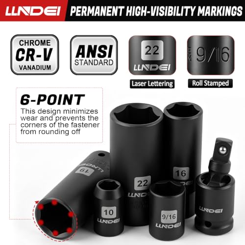 3/8” & 1/4" Drive Impact Socket Set