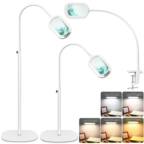 Rectangular Real Glass Magnifying Glass with Light and Stand