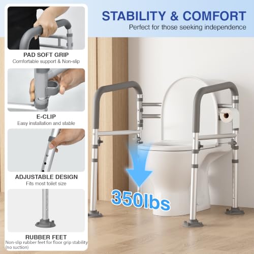 Foldable Toilet Safety Rails for Seniors
