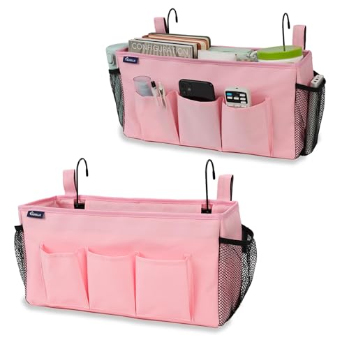 Bedside Organizer with Hook Bedside Caddy Hanging Storage Bag with Adjustable Straps and Water Bottle Holder for Home College Dorm Bunk Bed Accessories