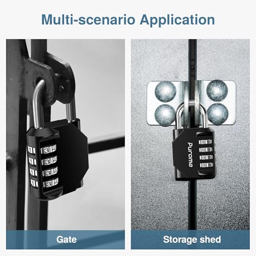 Combination Lock for Locker 4 Digit Outdoor Waterproof Padlock for School