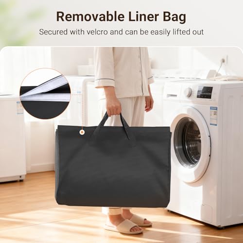 3 Tier Vertical Rolling Laundry Hamper with Wheels & Removable Bags