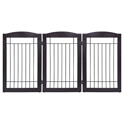 Freestanding Foldable Dog Gate Indoor with Door