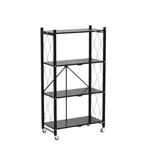 4 Tier Foldable Storage Shelves with Wheels