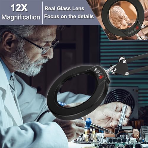 Magnifying Glass with Light and Clamp