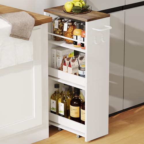 4 Tier Slim Storage Cart with Handle