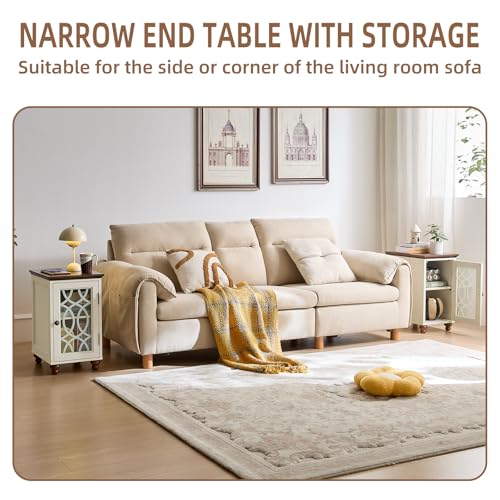 Narrow Side Table with Charging Station