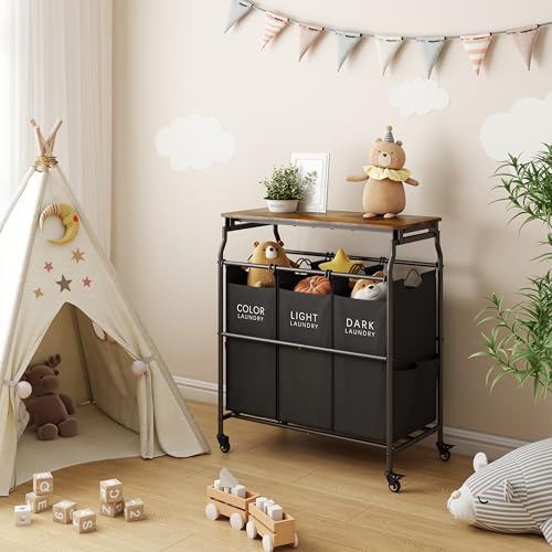Laundry Sorter Cart with Ironing Board