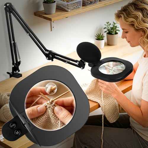 15X Lager Magnifying Glass with Light and Clamp