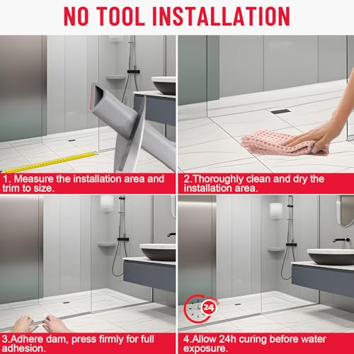 Collapsible Shower Threshold Water Dam