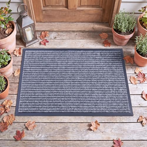 Door Mat Large Outdoor Indoor Mat Waterproof Rubber Back Rugs for Home Office Business Areas