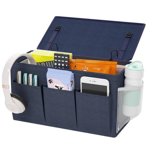 Bedside Caddy Bedside Organizer with Fixed Straps & Water Bottle Holder