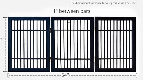 Pet Dog Gate Strong and Durable Freestanding Folding Acacia Hardwood Portable Wooden Fence Indoors or Outdoors by Urnporium
