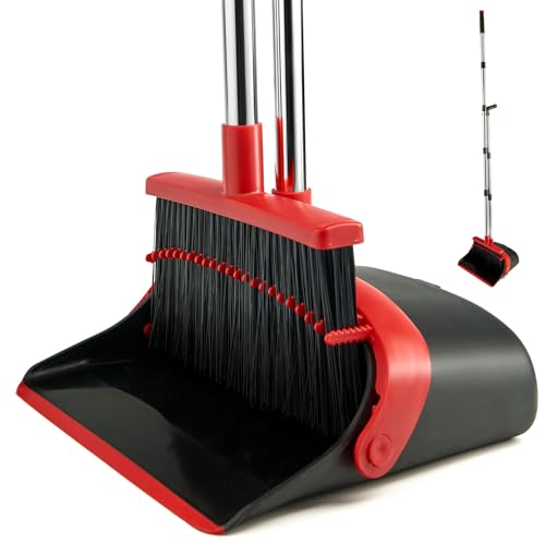 Broom and Dustpan Set with Long Handle
