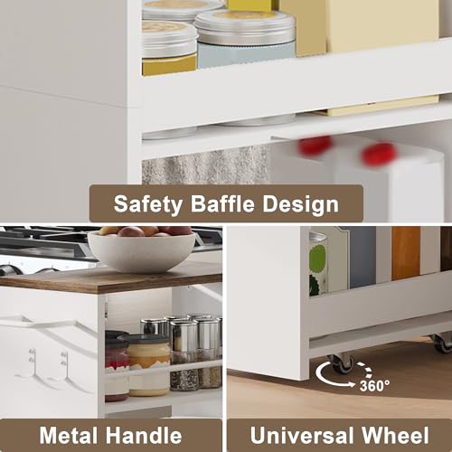 4 Tier Slim Storage Cart with Handle
