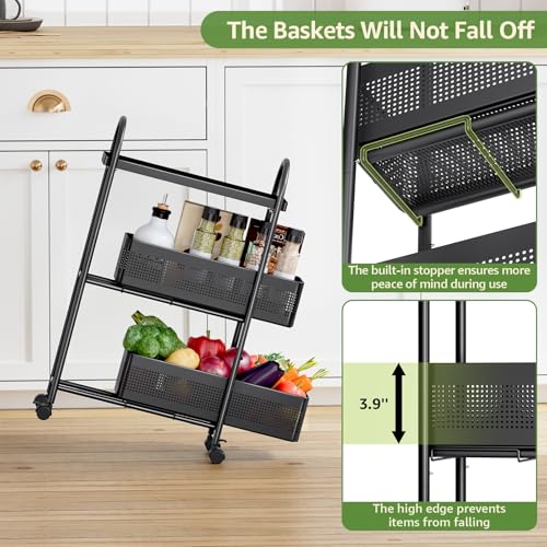 Slim Storage Cart with Drawers