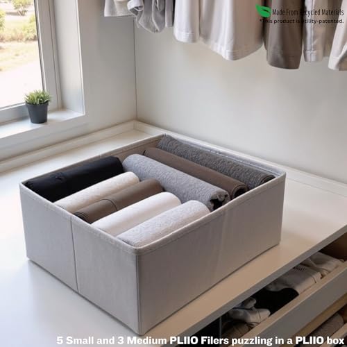 PLIIO 7 Pack Medium Filers Foldable Clothes Organizer Durable TShirt Folder