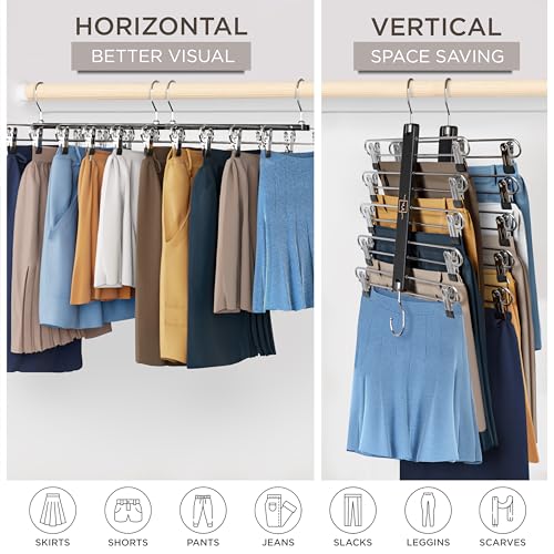 Skirt Hangers Space Saving with Clips